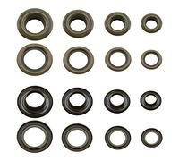 GETMORE Parts Ösen, 10 mm, Messing, antik, 50 Stück mit Gegenscheiben | für Leder, Stoff, Planen, Banner u. v. m., Metallösen