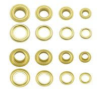 GETMORE Parts Ösen, 12 mm, Messing, gold, 50 Stück mit Gegenscheiben | für Leder, Planen, Banner, Stoff u. v. m., Metallösen
