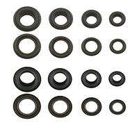 GETMORE Parts Ösen, 17 mm, Messing, schwarz, 50 Stück mit Gegenscheiben | für Leder, Stoff, Planen, Banner u. v. m., Metallösen, XXL-Ösen, Durchschlagösen