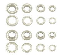 GETMORE Parts Ösen mit Gegenscheiben, Messing-Ösen, Metallöse, Rundöse mit Scheibe, Messing, rostfrei (Silber, 3 mm)