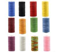 Gewachste Polyester-Nähschnur, 50 m lang, ideale Schnur für DIY-Lederhandwerk und Handnäharbeiten (rot)