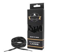 Gewachste Schnürsenkel - doppelt geflochtene Rollschuh-Schnürsenkel - leuchtende Farben, Schuhzubehör für Rollschuhe, Hockeyschlittschuhe, Skates, Schlittschuhe, Schwarz, Refer to description