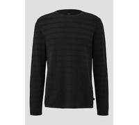 QS Gewaschener Strickpullover mit Rippstruktur