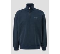 Gewaschener Sweat-Troyer mit Brustprint S blau 2171856.5884.S