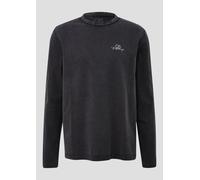 Gewaschenes Langarmshirt aus angerauter Baumwollqualität XL schwarz 2169795.9999.XL