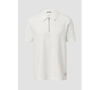 Gewaschenes Polo-Shirt mit Reißverschluss aus Strukturjersey M weiß 2169672.0100.M