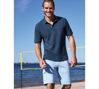 Gewaschenes Poloshirt in Flechtstruktur allover