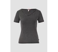 Gewaschenes Ripp-Shirt im Slim Fit L schwarz 2167488.9999.L