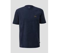 Gewaschenes Rundhals-T-Shirt mit Front- und Rückenprint S blau 2171745.58D0.S