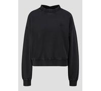Gewaschenes Sweatshirt mit kleiner Stickerei S schwarz 2169964.9999.S