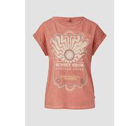 Gewaschenes T-Shirt mit Frontprint L Orange 2167498.20D1.L