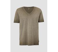 Gewaschenes T-Shirt mit Rollkante in Melange-Optik M Grün 2167655.7934.M