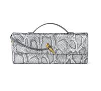 Gewebte Geldbörse für Damen, Abend-Clutch, gewebtes Leder, Umhängetasche, Wildleder-Geldbörse, formelle Abendtasche, Sterling Python