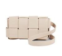 Gewebte Mini-Umhängetasche für Damen, quadratische Schulter-Handtasche, Leder, Clutch, Geldbörse, niedliche Bauchtaschen mit verstellbarem Gürtel, aprikose, Small, Gewebte Umhängetasche