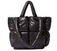 Gewebte Puffertasche für Damen, gepolsterte Designer-Umhängetaschen, Puffer-Tragetaschen, gewebte Geldbörse, Daunen-Schultertaschen für Frauen, 3. Schwarze Tragetasche