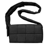 Gewebte Puffertasche, gepolsterte Designer-Umhängetasche, Puffer-Tragetasche, gewebte Geldbörse, Daunen-Schultertaschen für Damen, Schwarz