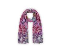 gewebter Schal mit Dschungelmuster aus weicher Baumwolle pink - Gr. - one size