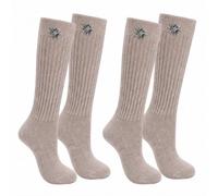 Geyoga 2 Paar Trachtensocken Herren Dirndl Socken Damen | Trachtenstrümpfe mit Edelweiß-Pin, Dirndlstrümpfe, Oktoberfestsocken, Kniestrümpfe für Lederhose Dirndl