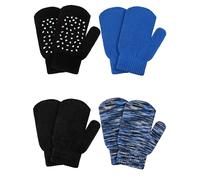 Geyoga 4 Paar Kinder Strick Handschuhe Strecken Handschuhe Unisex Vollfinger Baby Kleinkind Fäustlinge (Cooler Stil)