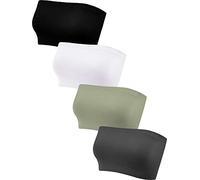Geyoga 4 Stück Trägerlos Ungepolstert Bandeau Tube Top BH (Lebendige Farben, L)