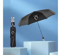 GFHZZS Auto Geschenke Regenschirm für Peugeot 408 2022 2023 2024,mit Auto Emblem Golfschirm Sturmfest Stockschirm Lotuseffekt-Beschichtung Schnelltrocknend Auto Reise Zubehör,A-Black