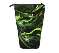 GFLFMXZW Federmäppchen mit abstraktem Schlangen-Druck, stehend, Teleskop-Federhalter, Pop-Up-Bleistifttasche, tragbare Make-up-Tasche mit Reißverschluss, Schwarz , Einheitsgröße