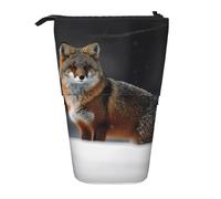 GFLFMXZW Federmäppchen mit Wildtier-Motiv, stehend, Teleskop-Federhalter, Pop-Up-Bleistifttasche, tragbare Make-up-Tasche mit Reißverschluss, Schwarz , Einheitsgröße