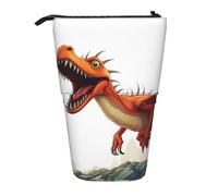 GFLFMXZW Pterodactyl Federmäppchen mit Dinosaurier-Druck, Stehendes Federmäppchen, Teleskop-Bleistifthalter, Pop-Up-Bleistifttasche, tragbare Make-up-Tasche mit Reißverschluss, Schwarz , Einheitsgröße