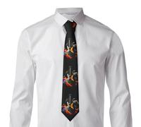 GFLFMXZW Rock-Musik-Krawatte für Herren, formell, klassisch, Seidenkrawatte, Neuheit Krawatte für Business, Hochzeit, Party, Schwarz, Einheitsgröße, Schwarz , One size