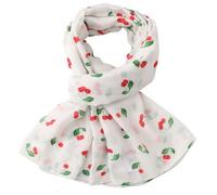 GFM® Damen-Schal mit Blättern, abstraktem Druck, Frühling, Sommer und alle Jahreszeiten (FP), Kirschen-Cremeweiß, L