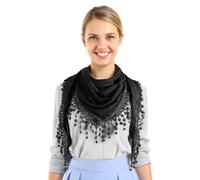GFM® Dreieckstuch aus Jersey, mit Spitze und Quasten (TRI-PLN)