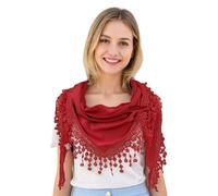 GFM® Dreieckstuch aus Jersey, mit Spitze und Quasten (TRI-PLN)