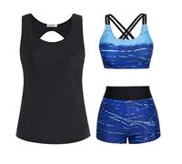 GFPGNDFHG bade Damen Bikini Set Sommer Urlaub Tankini große größen Badeanzug Cup e Shape umstands sexy surfshirts