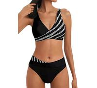 GFPGNDFHG Bikinis für Damen Tankini mit bügel Strandkleid Bikini dicken Bauch Set New Yorker Unterteil high Waist Badeanzug schwarz Badeshorts
