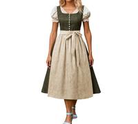 GFPGNDFHG Dirndl Damen Midi Lang Grün Ohne Schnürung Dirndlblusen Für Beige Creme Mit Bluse Lange Ärmel Trachten Mieder