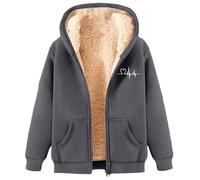 GFPGNDFHG Fleecemantel Damen Fleecejacke Mit Kapuze Pullover Teenager Mädchen Sweatshirt Oversized Weste Elegant Sweatshirtjacke Leichte Steppjacke