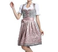 GFPGNDFHG Trachtenkleid Dirndl Damen Modern Schnalle Für Dirndlschürze Spitze Schwarzes Oktoberfest Outfit Trachten Mieder Dirndlkleid Lang