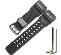 GG-1000 Resin Replacement Strap Compatible with Casio Master of G MUDMASTER GG-1000-1A3JF Mens GG-1000-1A5CR GG-1000-1A3J GWG-100-1A8JF Wristband Bracelet (Black Blackbuckle)