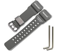 GG-1000 Resin Replacement Strap Compatible with Casio Master of G MUDMASTER GG-1000-1A3JF Mens GG-1000-1A5CR GG-1000-1A3J GWG-100-1A8JF Wristband Bracelet (Grey Blackbuckle)