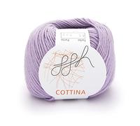 ggh Cottina - 100% Baumwolle - Lauflänge 140m auf 50g - Wolle zum Stricken oder Häkeln Farbe 005 - Helles Veilchen