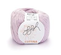 ggh Cottina - 100% Baumwolle - Lauflänge 140m auf 50g - Wolle zum Stricken oder Häkeln Farbe 019 - Heller Lavendel