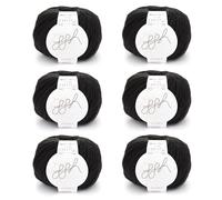 ggh Husky Box - 6 Knäuel - dicke Wolle aus Schurwolle - gegeignet zum Stricken oder Häkeln - Farbe 001-Schwarz