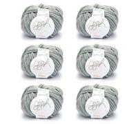 ggh Husky Box - 6 Knäuel - dicke Wolle aus Schurwolle - gegeignet zum Stricken oder Häkeln - Farbe 003 - Hellgrau meliert