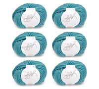 ggh Husky Box - 6 Knäuel - dicke Wolle aus Schurwolle - gegeignet zum Stricken oder Häkeln - Farbe 059 - Pastell Petrol