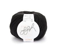 ggh Husky | Schurwolle Mischung | 50g Wolle zum Stricken oder Häkeln | Dicke Wolle | Farbe 001 - Schwarz