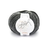 ggh Husky | Schurwolle Mischung | 50g Wolle zum Stricken oder Häkeln | Dicke Wolle | Farbe 002 - Anthrazit meliert