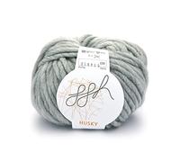 ggh Husky | Schurwolle Mischung | 50g Wolle zum Stricken oder Häkeln | Dicke Wolle | Farbe 003 - Hellgrau meliert