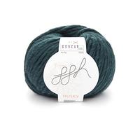 ggh Husky | Schurwolle Mischung | 50g Wolle zum Stricken oder Häkeln | Dicke Wolle | Farbe 025 - Tiefes Blaugrün