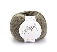 ggh Husky | Schurwolle Mischung | 50g Wolle zum Stricken oder Häkeln | Dicke Wolle | Farbe 045 - Torfbraun
