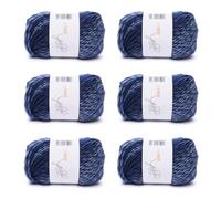 ggh Joker - Farbverlauf Wolle zum Stricken - 6×50 g Set (300 g) - Strickgarn für Stricken und Häkeln - Marine-Jeans-Blau meliert